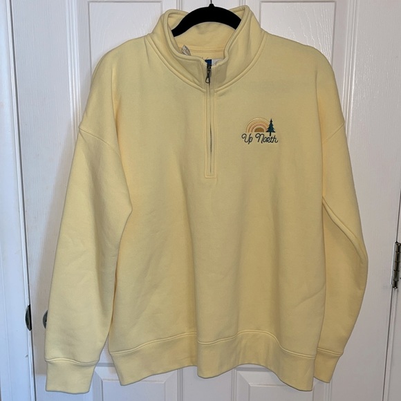 Up North Yellow Cotton Quarter Zip Up - Picture 1 of 3